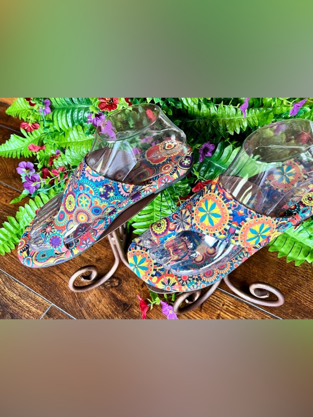 NWT Multicolor Patterned Women’s Sandals-Size 7 - Picture 3 of 7